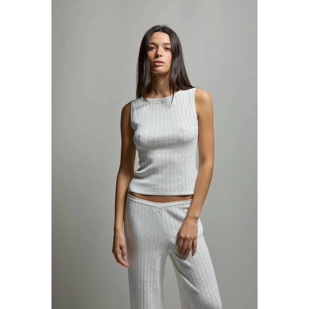 NEW ASHER pointelle tank in white